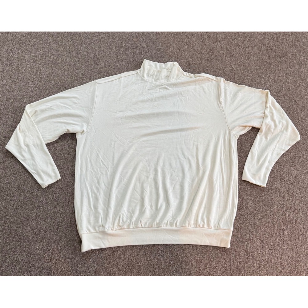 SKIMS Cloud Long Sleeve Turtleneck Ecru Off White Mock Neck Top 3X LS-LST-8413W